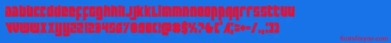 フォントExoplanetcond – 赤い文字の青い背景
