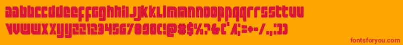Exoplanetcond-Schriftart – Rote Schriften auf orangefarbenem Hintergrund