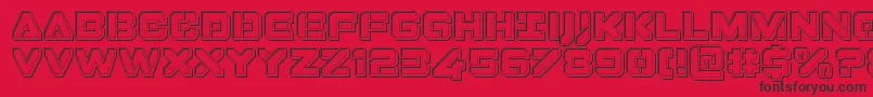 フォントDominojackengrave – 赤い背景に黒い文字
