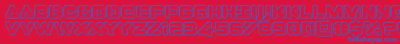 フォントDominojackengrave – 赤い背景に青い文字