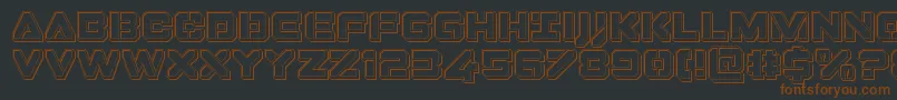 Dominojackengrave-Schriftart – Braune Schriften auf schwarzem Hintergrund