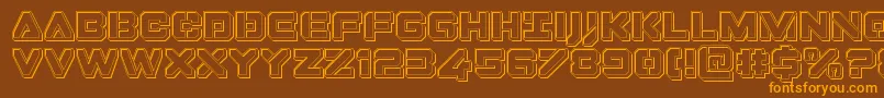 Dominojackengrave-fontti – oranssit fontit ruskealla taustalla