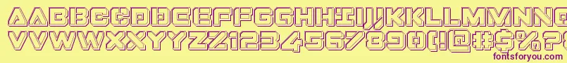 Dominojackengrave Font – Purple Fonts on Yellow Background