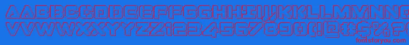 Dominojackengrave Font – Red Fonts on Blue Background