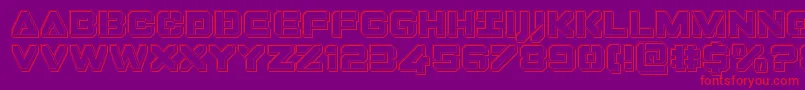 Dominojackengrave Font – Red Fonts on Purple Background