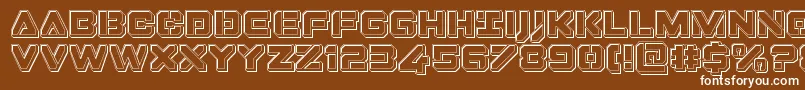 Dominojackengrave-fontti – valkoiset fontit ruskealla taustalla