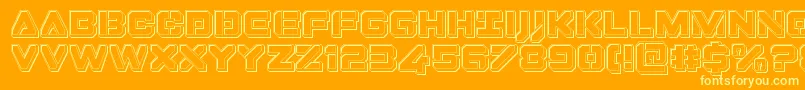 Fonte Dominojackengrave – fontes amarelas em um fundo laranja