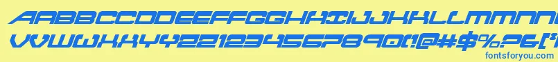 atlantiaital Font – Blue Fonts on Yellow Background