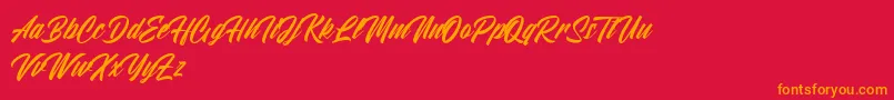 Atlantic Time Font – Orange Fonts on Red Background