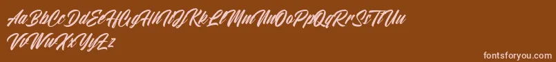 Atlantic Time-Schriftart – Rosa Schriften auf braunem Hintergrund