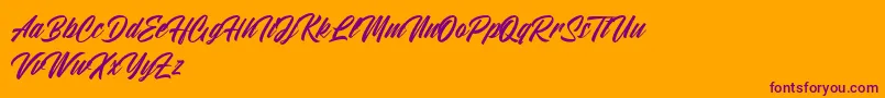 Atlantic Time-Schriftart – Violette Schriften auf orangefarbenem Hintergrund