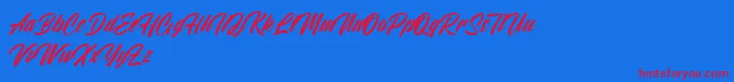 Atlantic Time Font – Red Fonts on Blue Background