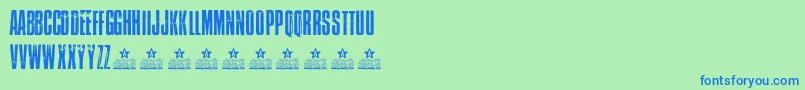 Шрифт Atlantida  Personal Use – синие шрифты на зелёном фоне