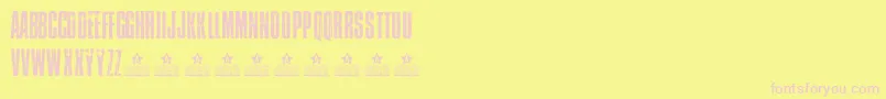 フォントAtlantida  Personal Use – ピンクのフォント、黄色の背景