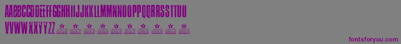 フォントAtlantida  Personal Use – 紫色のフォント、灰色の背景