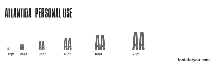Atlantida  Personal Use Font Sizes