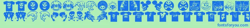 fuente AtLastATshirt – Fuentes Azules Sobre Fondo Verde