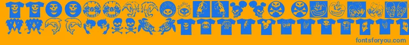 fuente AtLastATshirt – Fuentes Azules Sobre Fondo Naranja