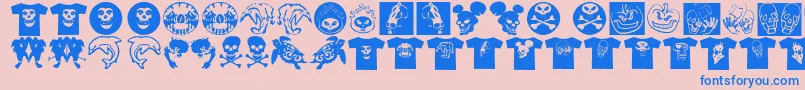 fuente AtLastATshirt – Fuentes Azules Sobre Fondo Rosa