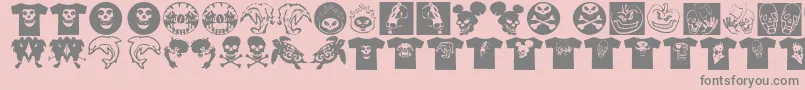 フォントAtLastATshirt – ピンクの背景に灰色の文字