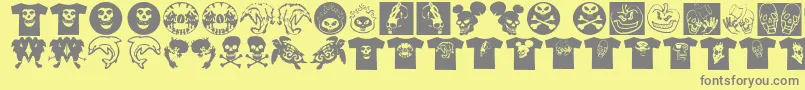 Fonte AtLastATshirt – fontes cinzas em um fundo amarelo