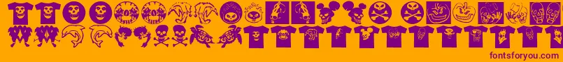 AtLastATshirt Font – Purple Fonts on Orange Background