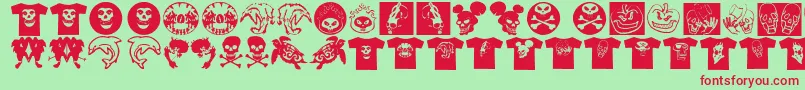 AtLastATshirt Font – Red Fonts on Green Background