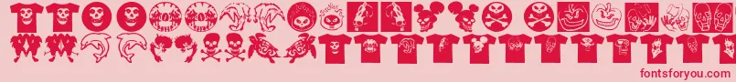 fuente AtLastATshirt – Fuentes Rojas Sobre Fondo Rosa