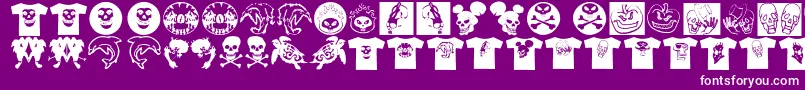 Fonte AtLastATshirt – fontes brancas em um fundo violeta