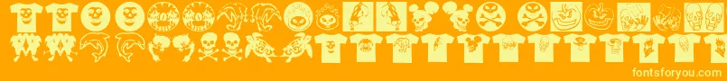 AtLastATshirt Font – Yellow Fonts on Orange Background