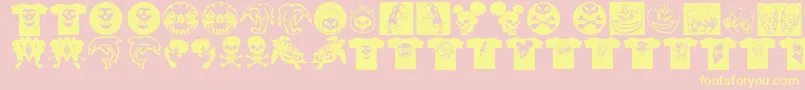 Fonte AtLastATshirt – fontes amarelas em um fundo rosa