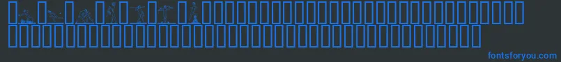 ATLETER -Schriftart – Blaue Schriften auf schwarzem Hintergrund
