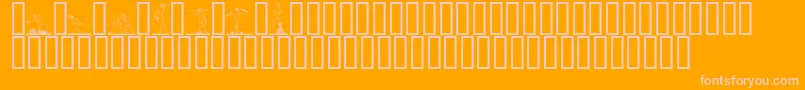ATLETER -Schriftart – Rosa Schriften auf orangefarbenem Hintergrund