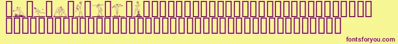 ATLETER -Schriftart – Violette Schriften auf gelbem Hintergrund