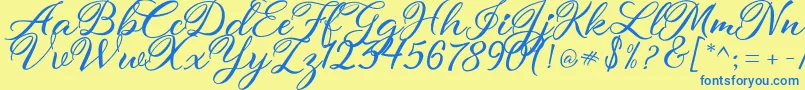 atmaka Font – Blue Fonts on Yellow Background