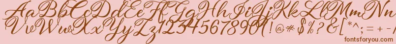 atmaka Font – Brown Fonts on Pink Background