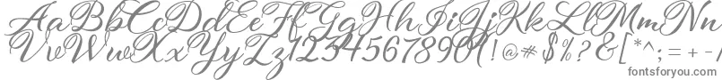 atmaka-fontti – harmaat kirjasimet valkoisella taustalla