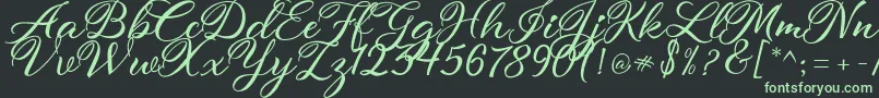 atmaka Font – Green Fonts on Black Background