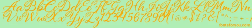 atmaka Font – Orange Fonts on Green Background