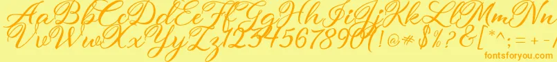 atmaka Font – Orange Fonts on Yellow Background