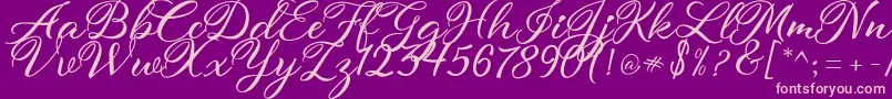 atmaka Font – Pink Fonts on Purple Background