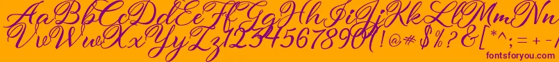atmaka Font – Purple Fonts on Orange Background