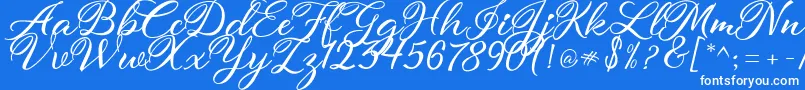 atmaka Font – White Fonts on Blue Background