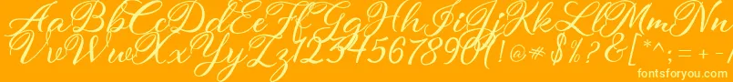 atmaka Font – Yellow Fonts on Orange Background