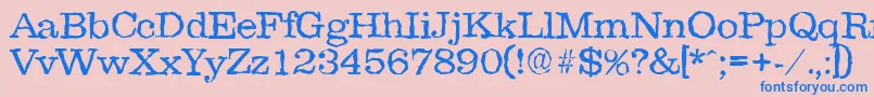 ClarerandomLight Font – Blue Fonts on Pink Background