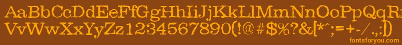 ClarerandomLight Font – Orange Fonts on Brown Background