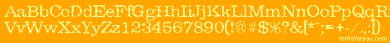 ClarerandomLight Font – Yellow Fonts on Orange Background