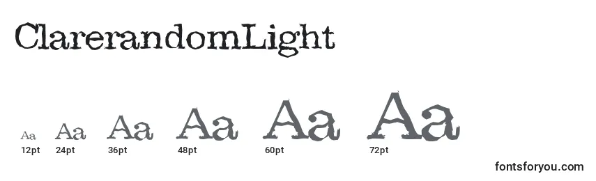 ClarerandomLight Font Sizes