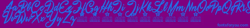 Atmospherica Personal Use Font – Blue Fonts on Purple Background
