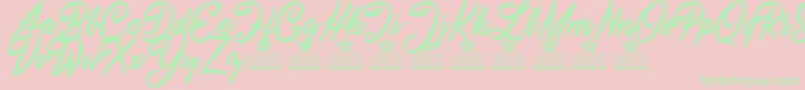 Atmospherica Personal Use Font – Green Fonts on Pink Background